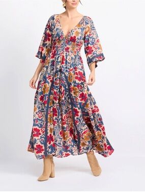 Free People Boho Floral V-Neck Maxi Dress